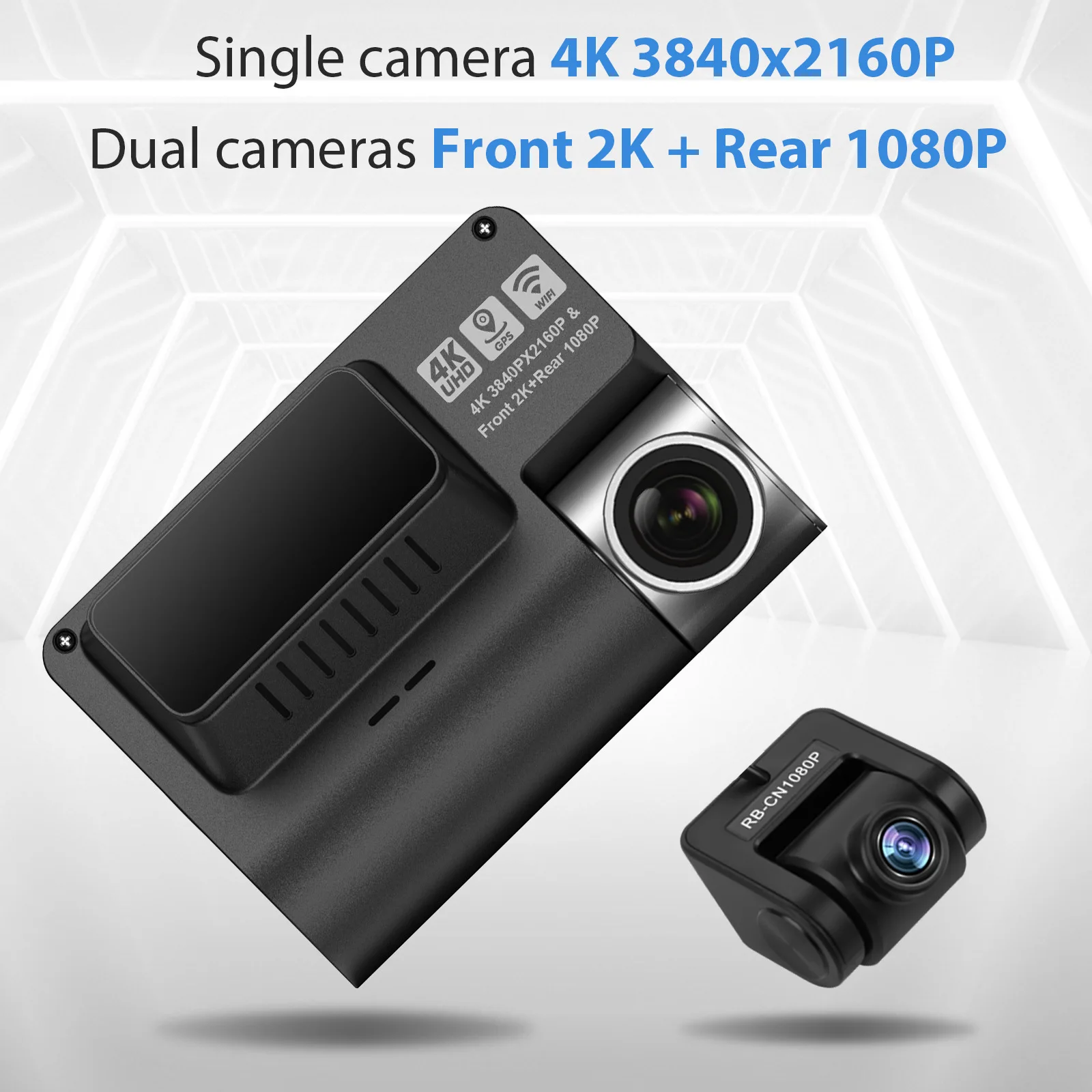 1080P Dual Lens Dash Cam With WiFi GPS – Front/Rear DVR, Night Vision, Loop Recording