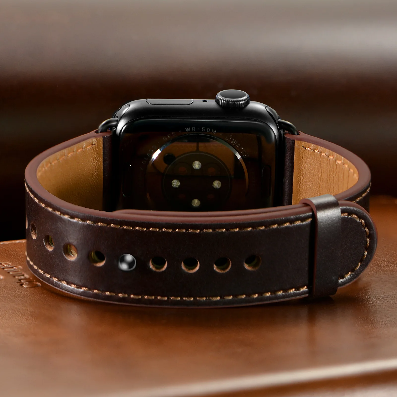 Leather Watch Strap For Iwatch Series 6 Se 8 Wristband Design For Apple Watch Genuine Leather
