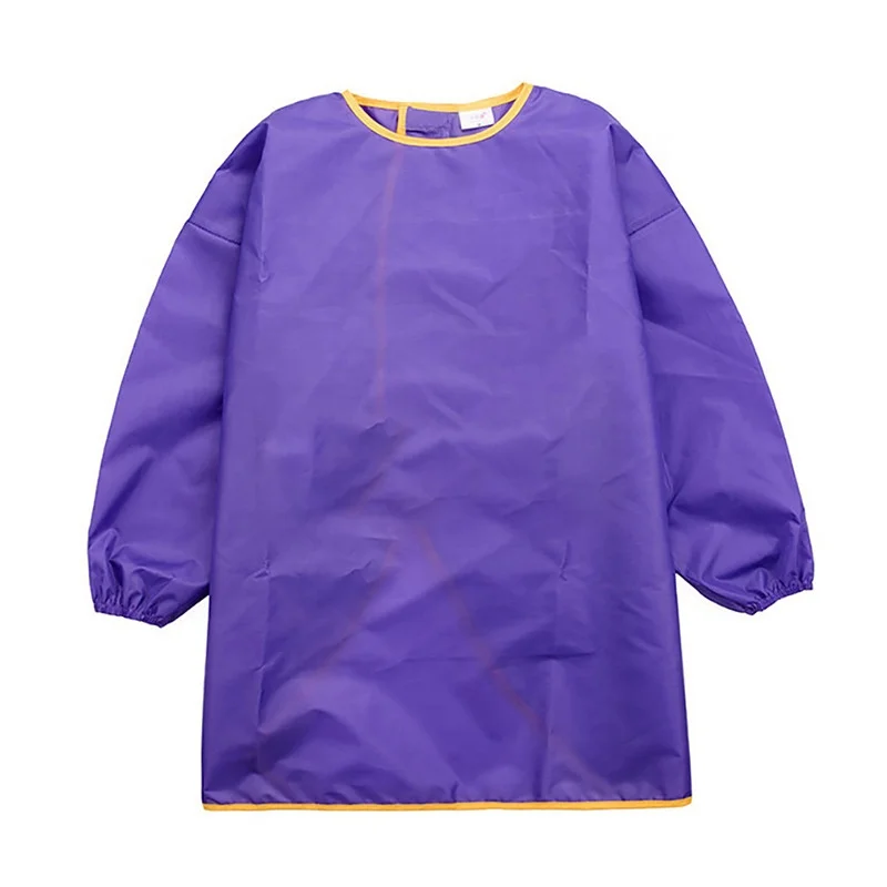 Wholesale Plain Kids Art Smock Toddler Children Painting Apron Waterproof Painting Smocks for Children of 6 Colors