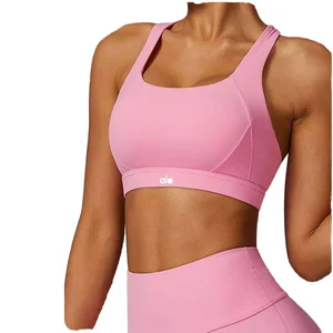 Women's Breathable Sculpt Cloud Scoop Neck Sports Bra with Padded U Back Medium Impact Fitness Gym Yoga Crop Top Workout Gear