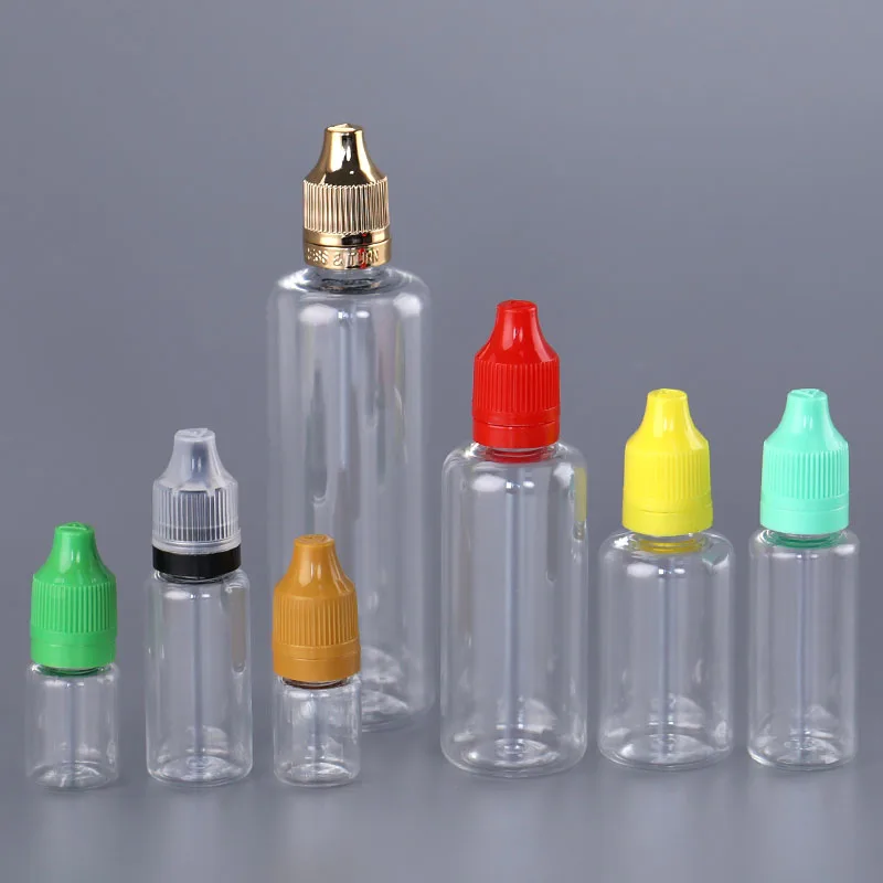 Fabrieksprys Plastiek Druppelaar Flesse 3ml 5ml 10ml 15ml 20ml 30ml 50ml 60ml 100ml Leë Swart Wit Knyp Olie Fles