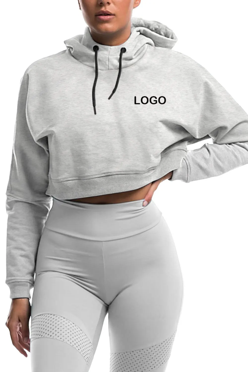 Custom Logo Sport Fitness Crop Hoodies Women Clothing aperçu 3