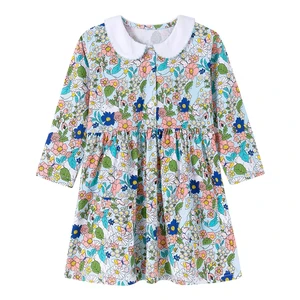 2026 New Style Fashion Baby Girls Cotton Eco-Friendly Casual Sweet Outdoor Preppy Jumper Dresses Naval Officer's Uniform