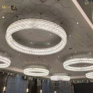 Modern Luxury Crystal Round Shape Chandeliers Lighting for Non-Standard Commercial Hotel Projects for Banquet Halls
