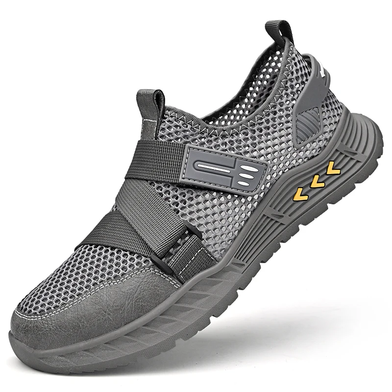 Factory Supply Custom LOGO Pure Hand Made Breathable Mesh Cow Genuine Leather Toe Closed Summer Sandals for Men Boy