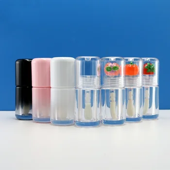 New product 4ml Cute Lip Gloss Tube Thick walled large brush head Multi color gradient lip gloss tube empty tube cosmetic bag