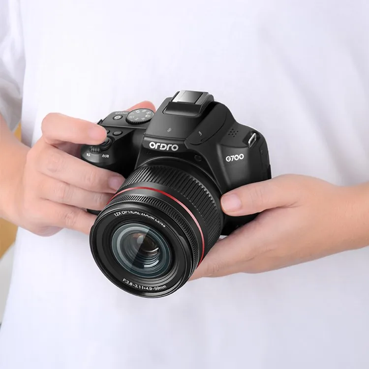 ORDRO Digital Camera 4K, 12x Optical Zoom, Sensor