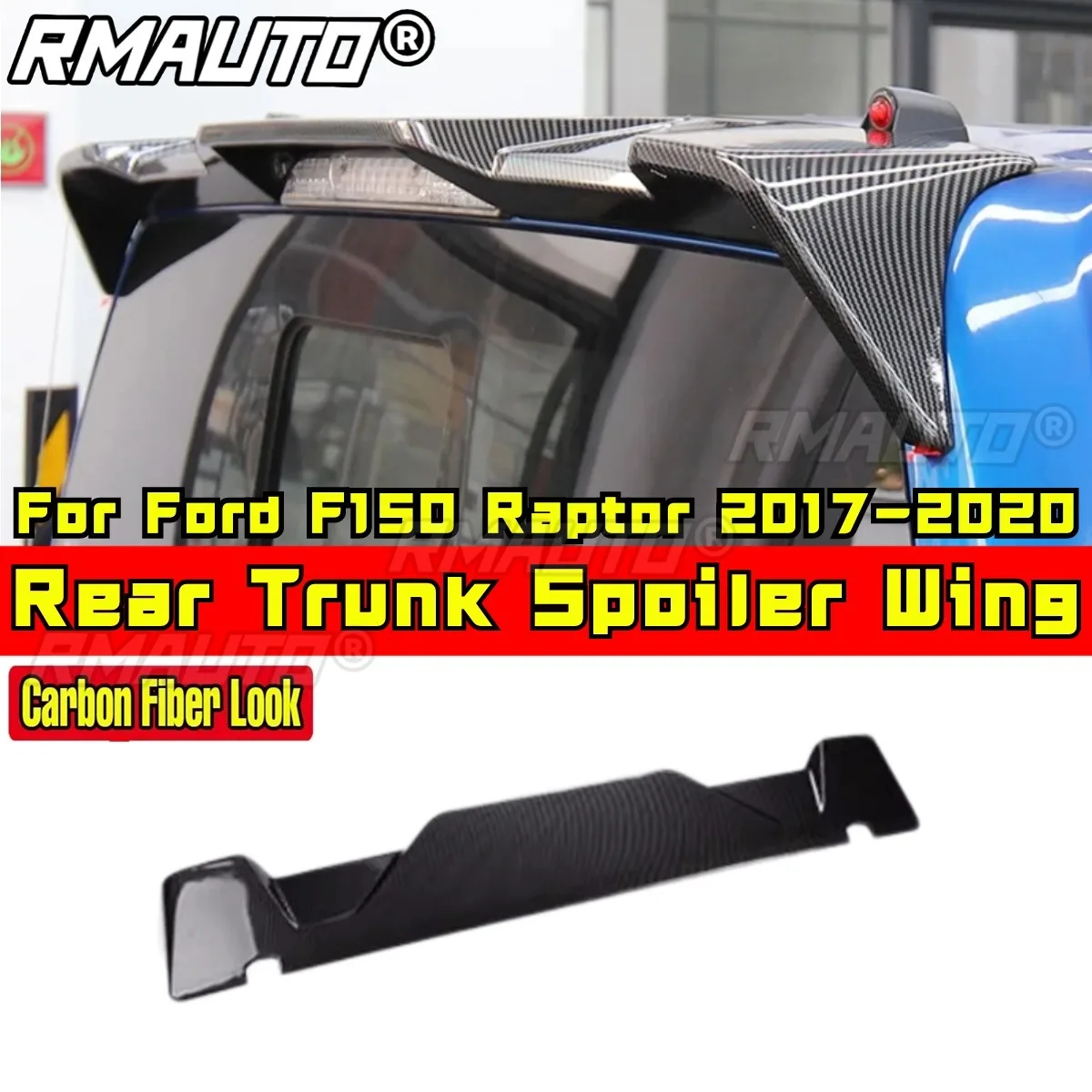 Ford Raptor Rear Spoiler Ford F150 Raptor 2017-2020 Rear Trunk Spoiler by RMAUTO