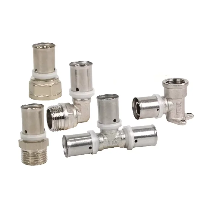 Wholesale Accessories High Quality PEX Multilayer Fitting PERT Fitting Pipe Press Fitting Nickelplating Male Tee Brass Fitting