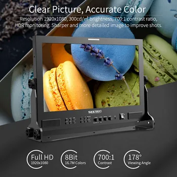 SEETEC ATEM173S 17.3 Inch Multi-format Monitor, 4K Support, HDR, Waveform & Vectorscope, for TV Station, Factory Price detail image