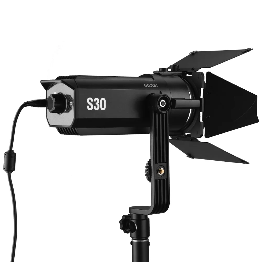 Godox S30 30W LEDスタジオライトフォーカシングLEDライトスポットライト、納屋のドア付き写真ビデオYoutube写真照明カメラ|  Alibaba.com