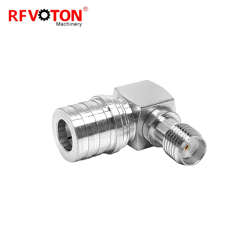 Factory Adaptor Sma Female Jack Hembra to Qma Male Plug Macho Right Angle 90 Degree Elbow Copper Rf Coaxial Adapter