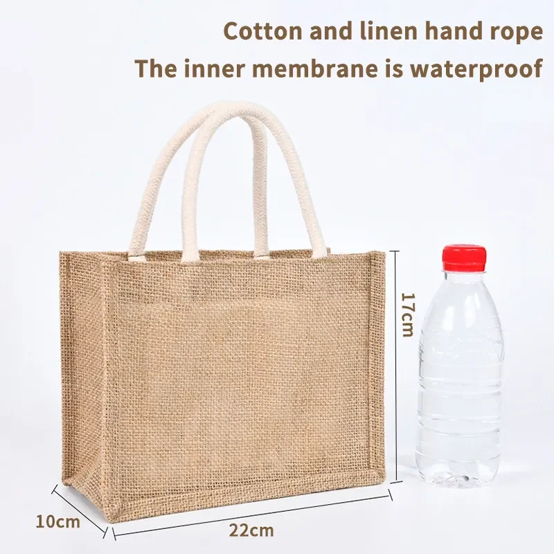 Wholesale Waterproof Reusable Burlap Bag Custom Small Burlap Jute Tote ...