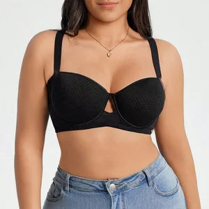 Wholesale Custom Push-Up Knitted Underwire Support Solid Color Big Size Sexy Bra for Women