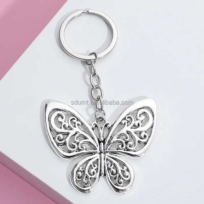 Custom Fashion Butterfly Keychain Alloy Pendant Key Ring Metal Key ...