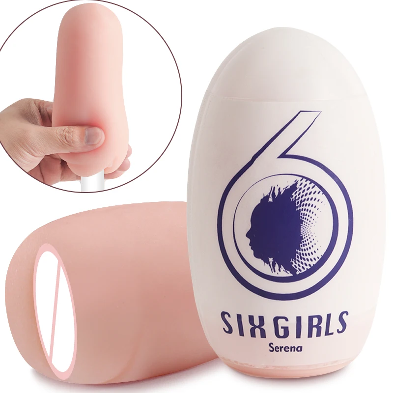 6Pcs Set Male Masturbation Portable Realistic Channel Super Soft Mini  Pocket Pussy Egg Sex Toys for Men Masturbador