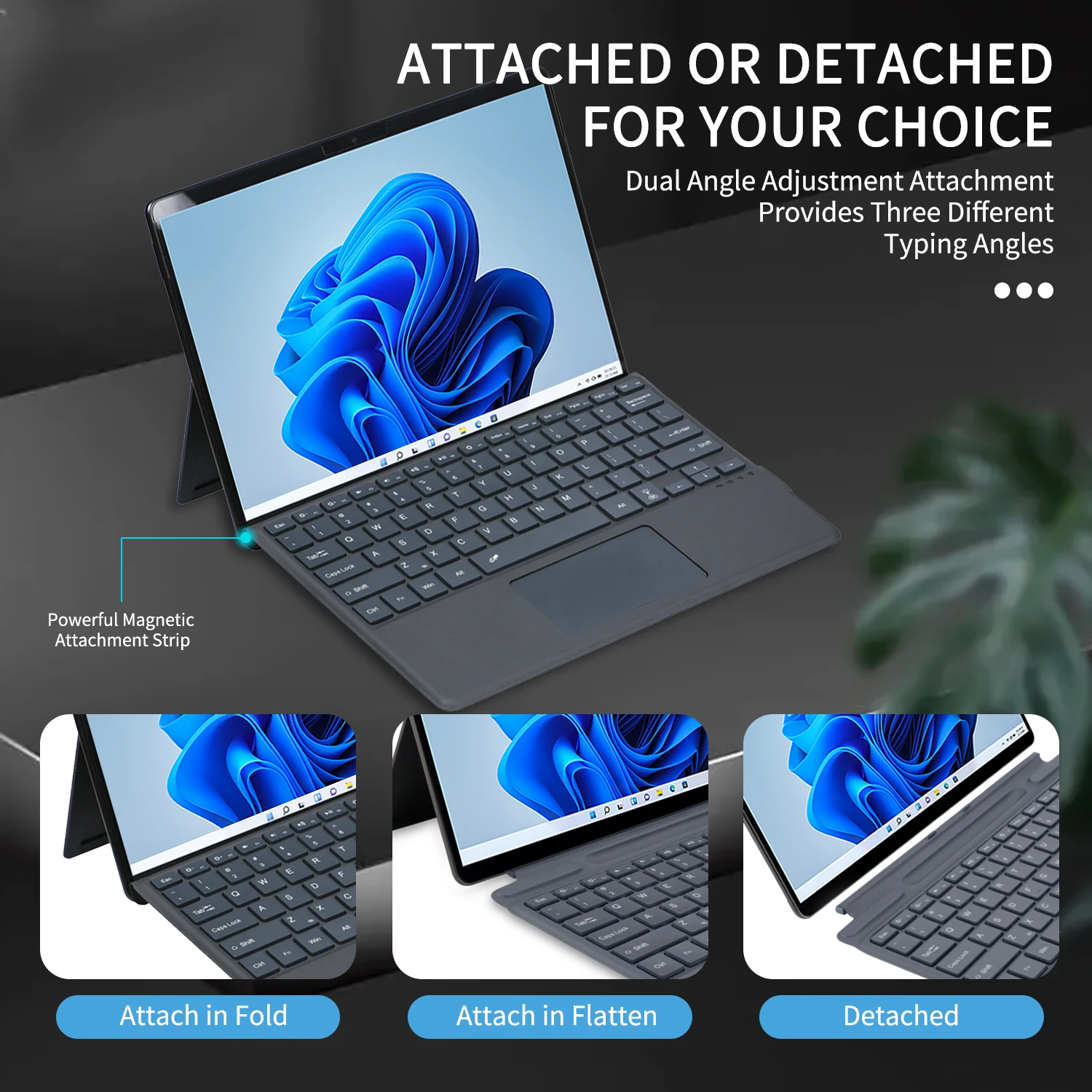 Surface Pro 9 Wireless Keyboard with Touchpad Backlit Rechargeable and Detachable Keyboard for Microsoft Surface Pro X Pro 8 BT