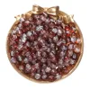 Two-tone crackle glass beads - dark brown and white