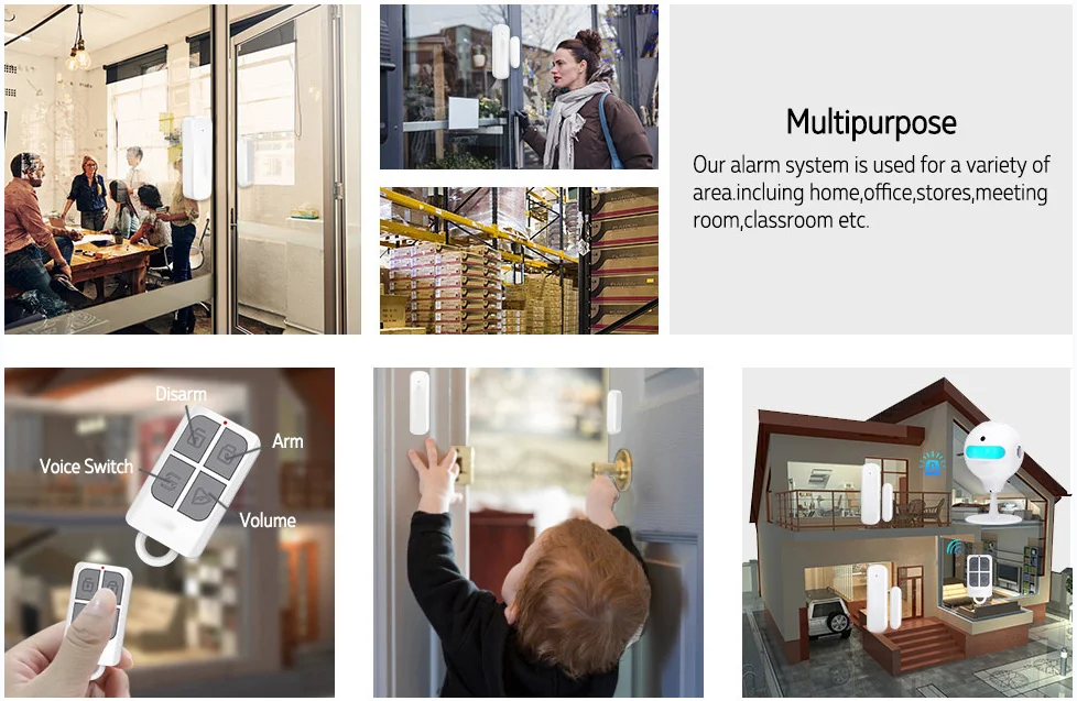 Kerui home security accessories audible and visual alarm security self-defense standalone alarm system