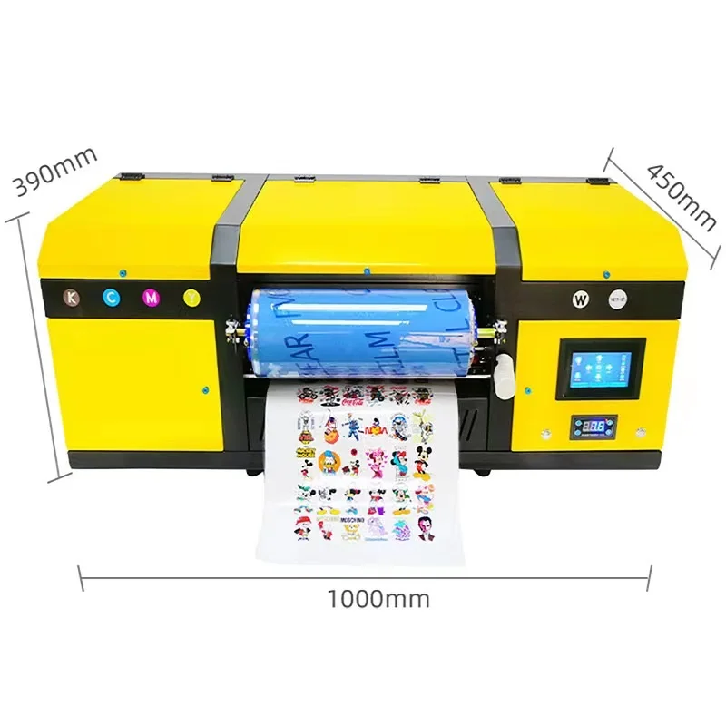 Mini Desktop Roll to Roll Printing Machine  Film Transfer 30cm Paper Card Tube Cloth Sticker All in 1 UV DTF Flatbed Printer  A3