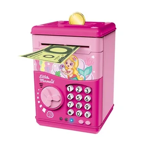 EPT Girl Toys Novelty Kids Safe Plastic Paper Money Saving Boxes Digital Password Electronic Atm Piggy Bank