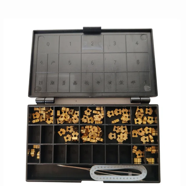 2.5*7T DK Coding Machine Copper Type Block DK1100 Perforated 18Pt Type Copper Date Code Ink Wheel Packaging Machine Accessories