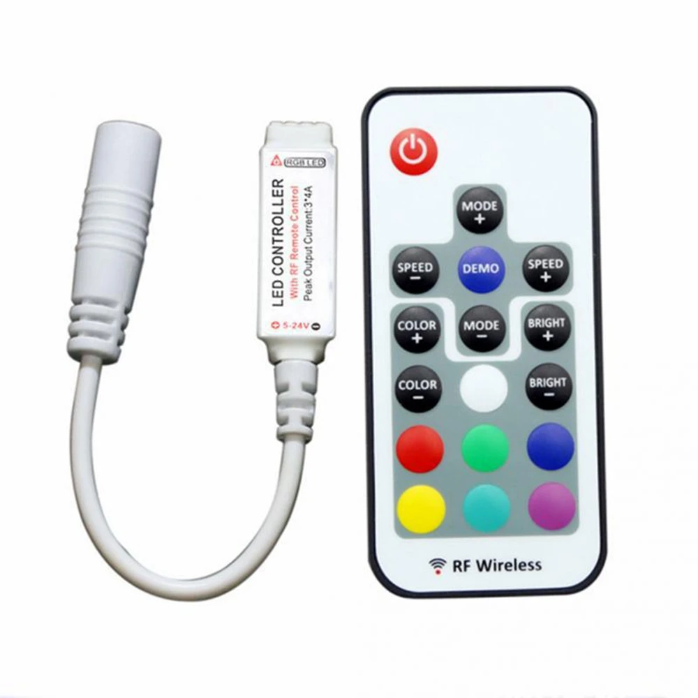 LITAELEK 2pcs DC 5V-24V 5A LED Strip Controller Ricevitore Striscia LED RF Wireless Remoto Nastro Telecomando Dimmer Banda Controllo Regolatore per COB e SMD Striscia LED Monocolore