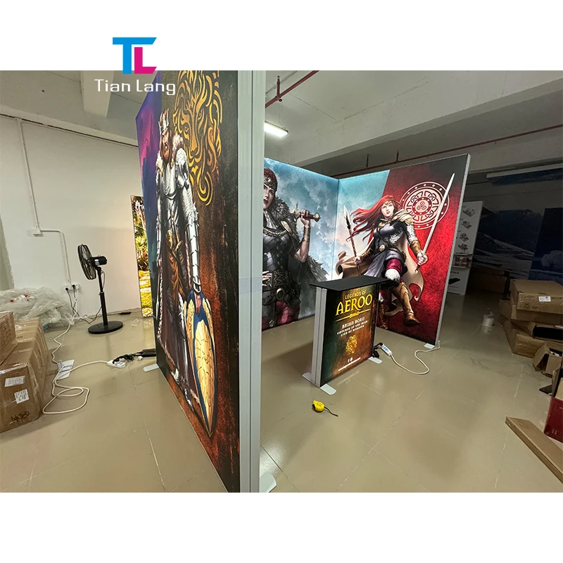 TianLang agentuur soovitud näitusebooth valguslumepuu eksponeerimisbooth kaasaskantav trade show booth Seg valguslumepuu tööriistadeta