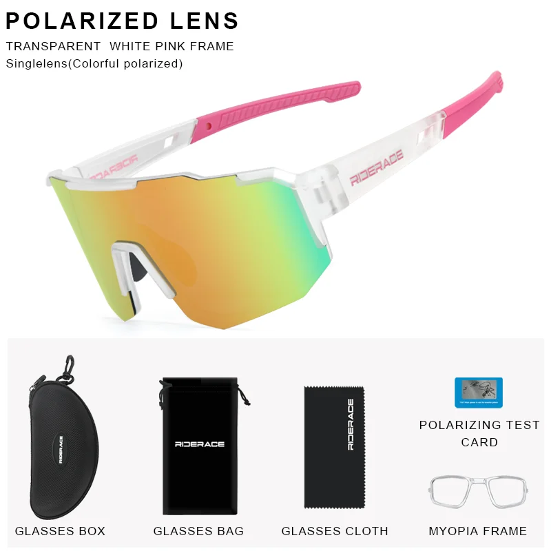 RIDERACE Cycling Glasses UV400 Protection Bicycle Sunglasses Photochromic Polarise Lens Eyewear Outdoor Riding Goggles for Men
