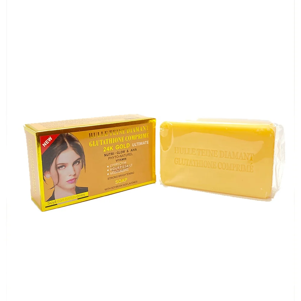 New 250g Custom Glutathio Comprime Soap Bath Toilet Soap Body Whitening Brightening Glycerin 24K Gold Kojic Acid Soap