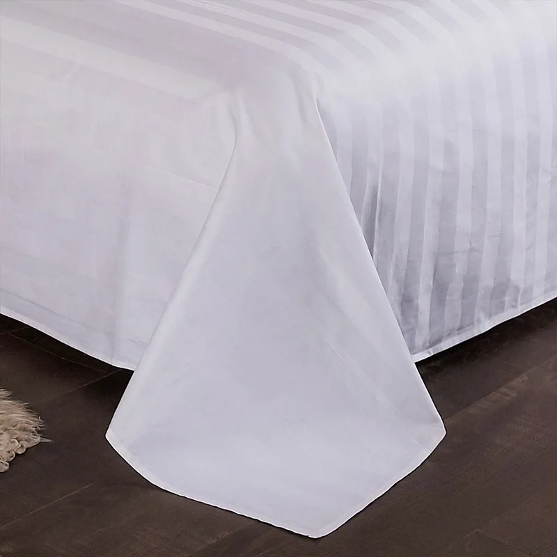 Комплект постельного белья размера «King-Size» из 100% хлопка с ручной вышивкой простыня для гостиниц белого цвета 300 ТК