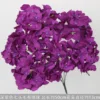 Ramo de hortensias de lana de 7 cabezas, color morado oscuro.