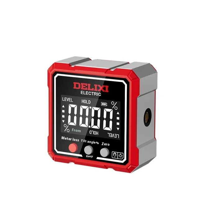 Delixi Industrial Multifunctional Digital Inclinometer Green Angle Measuring Instrument Magnetic Slope Horizontal Gauge