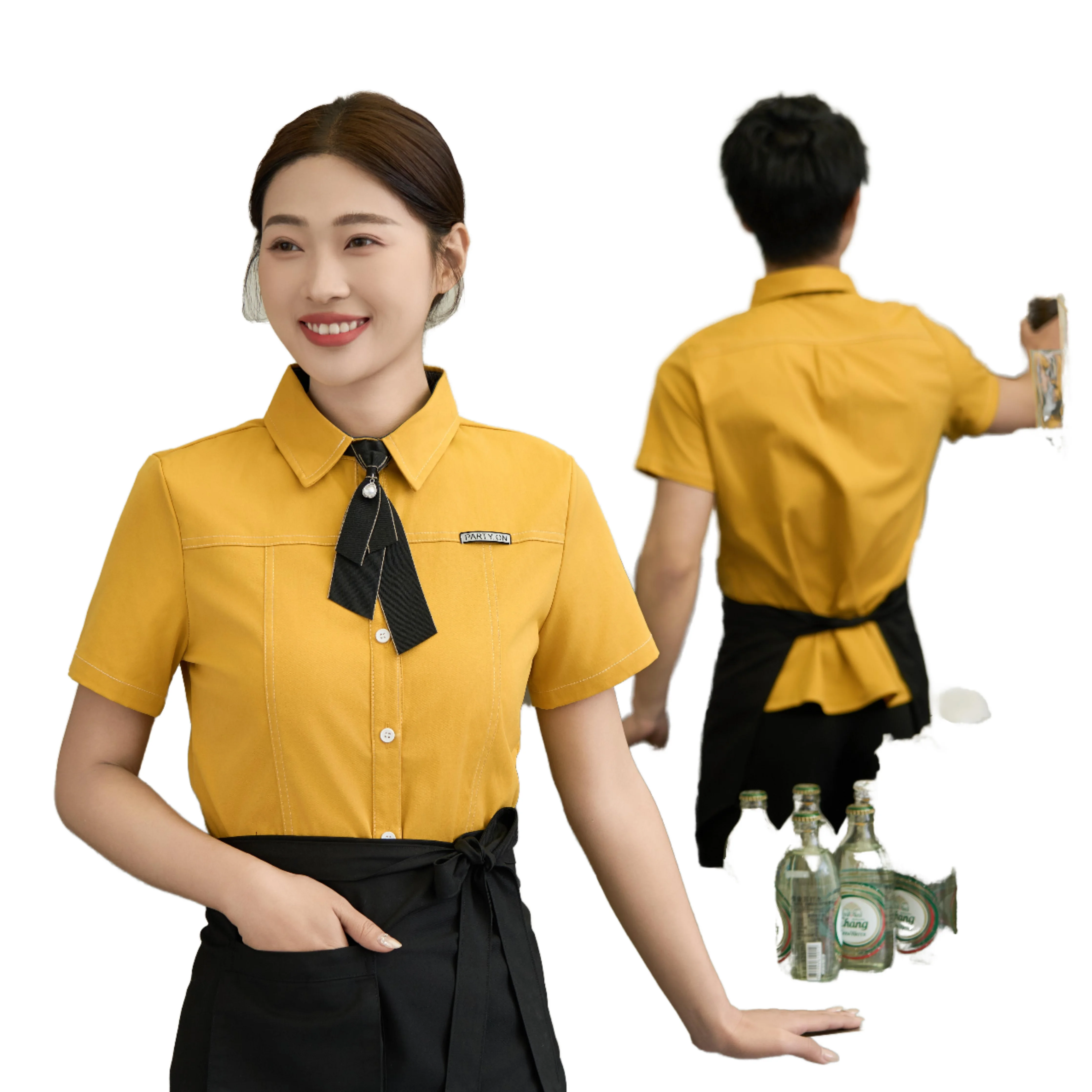 Uniform Divise Bar Premium Stretch-Fit Long Sleeve Waiter Uniforms