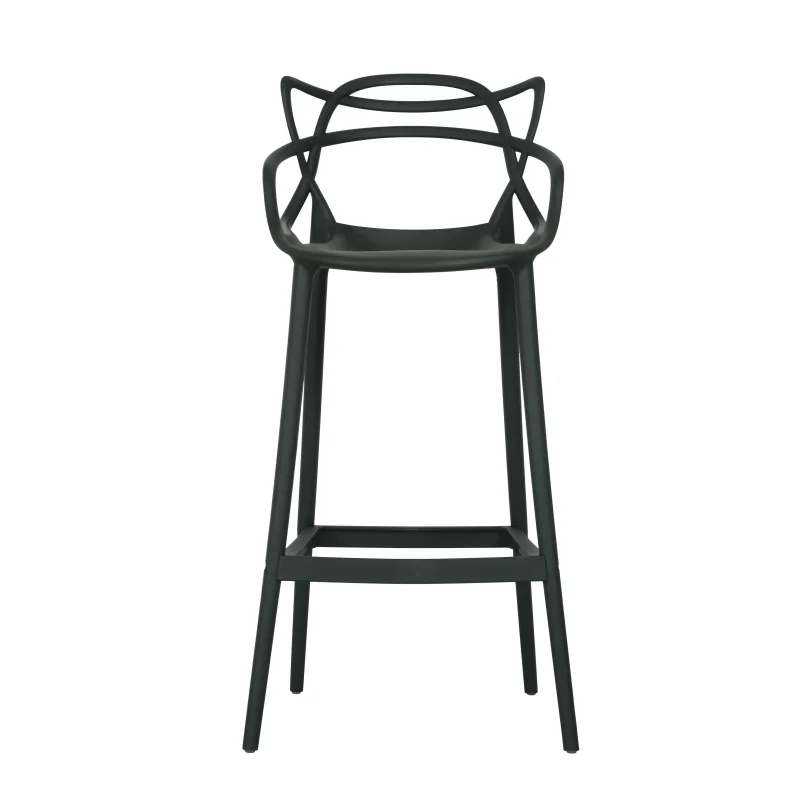 Nordic Counter Height Armrest Black Polypropylene Plastic bar Stool