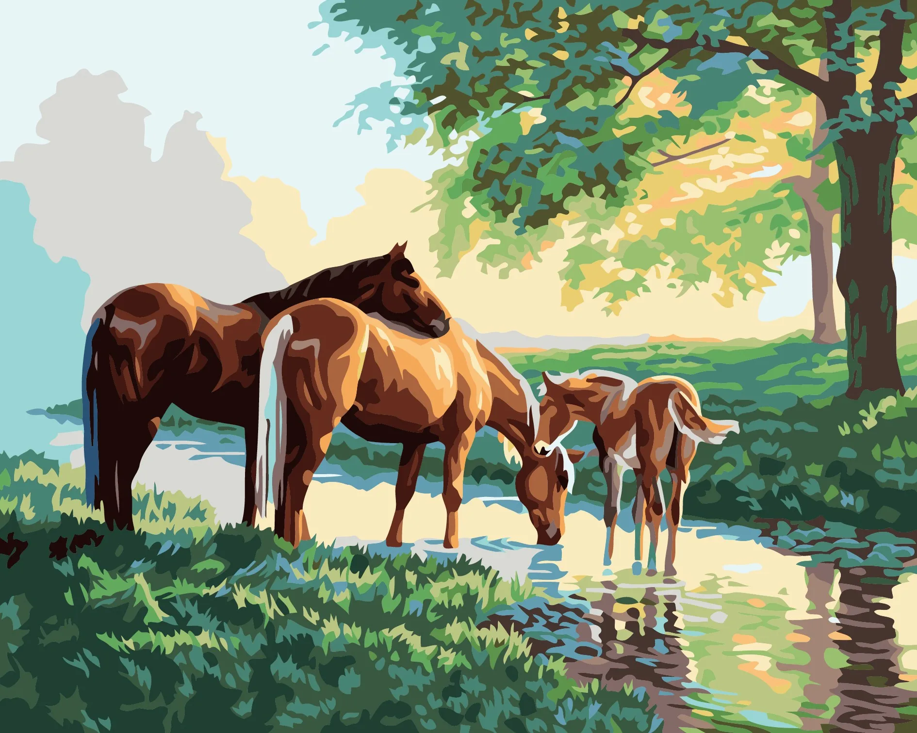 horse animal pictures digital oil painting by numbers new paint