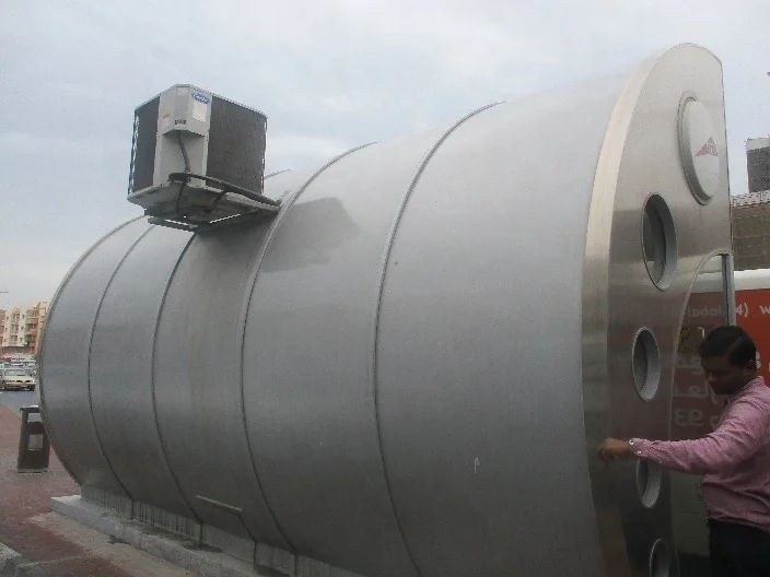 Smart Bus Shelter Air Conditioned Bus Station Closed type Bus Stop with Advertising Light Box Outdoor in Dubai UAE