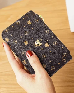 LVYANG Wholesale Custom Designer Luxury Brand PVC Leather Girl Ladies Mini Slim Card Holder Key Coin  Women's Wallets Purse