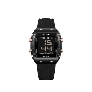 Instagram transparent electronic watch, sports outdoor watch, digital multifunctional waterproof stopwatch, square watch
