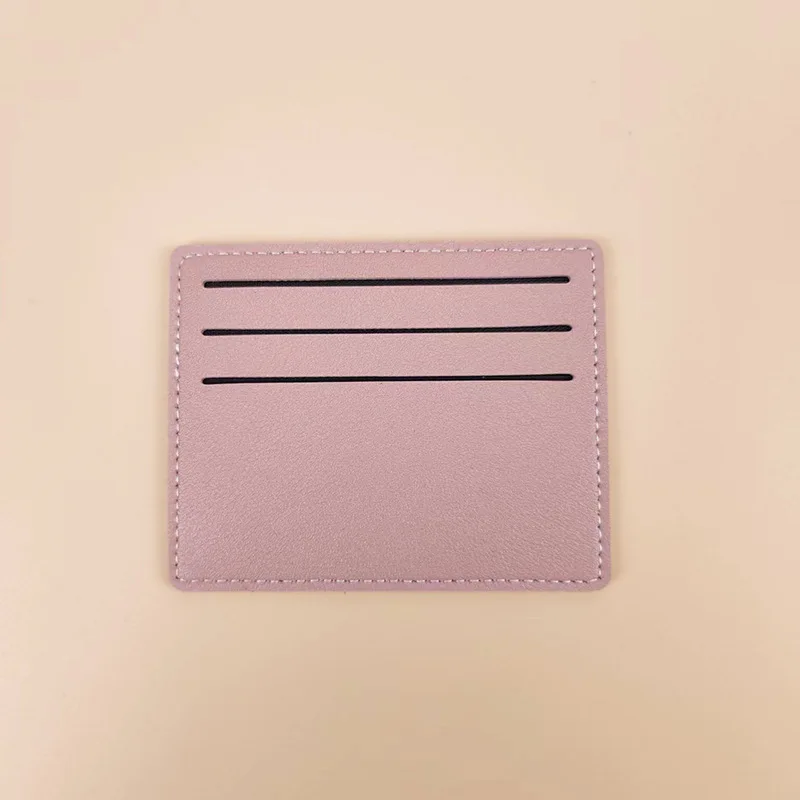 Custom Printing Logo Slim Small Size Credit Id Card Organizer Pu Leather Card Holder Wallet