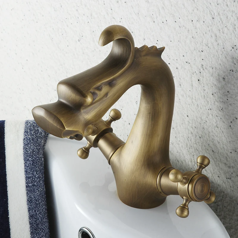 Dragon Shaped Double Handle Bathroom Basin Faucets Buy Dragon Faucets