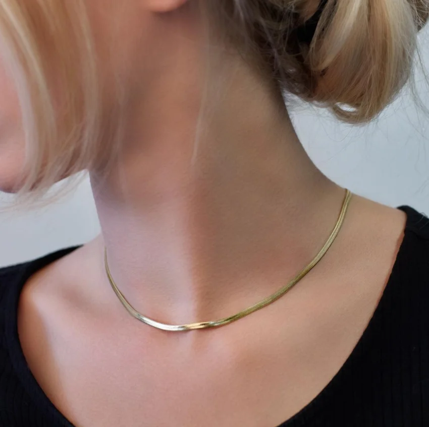 Thin Gold Plated Chain for Women Minimalist Forçat Chain Very 