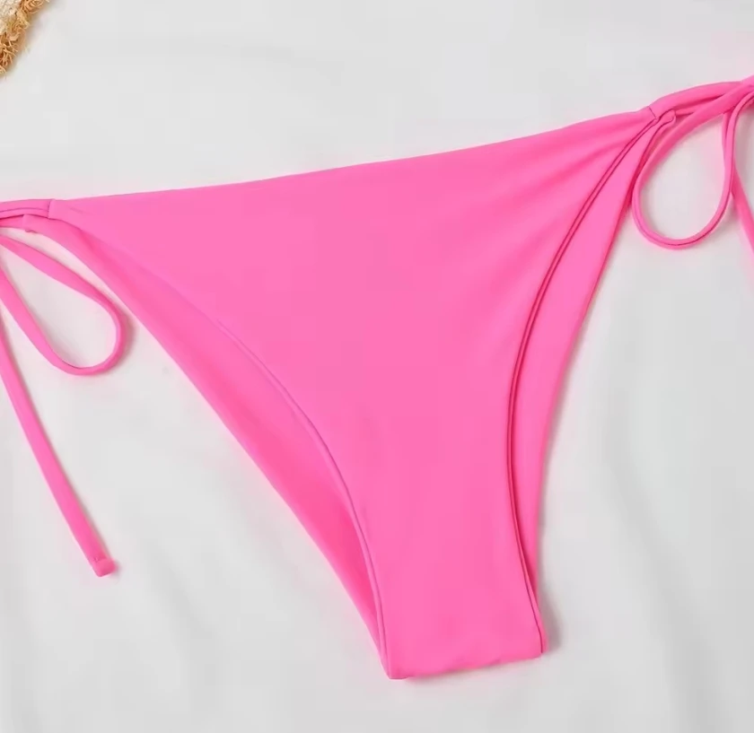 2024 Two Piece Pink Full Coverage String Sexy Micro Monokini Hot Girl Sxe Photo Bikini Custom Women Swimsuit