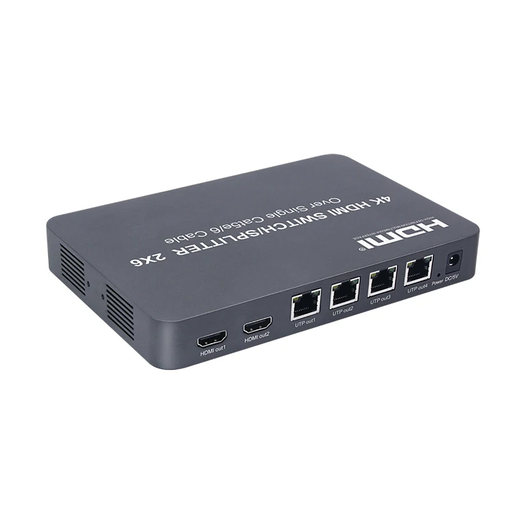 4K hdmi switch splitter 2x6 with extend 120m receiver