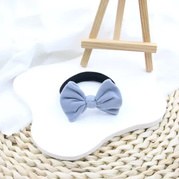 Top Quality Blue Black Duotone Color Elegant Bow Hair Ties Scrunchies Hair Bands Hair Accessories