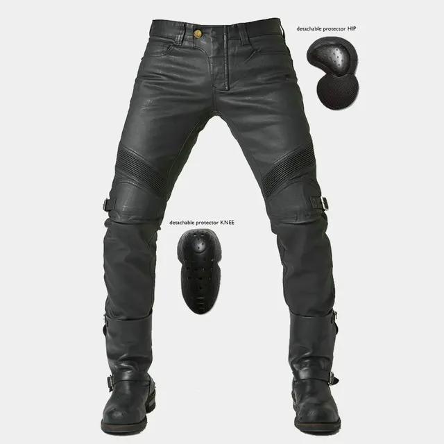New fashionable coated waterproof vintage drop-proof biker motorcycle riding pants for men and women