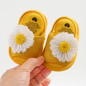 New Summer Daisy Baby Sandals Anti-Slippery and Breathable Floral Pattern Fashion Trend Baby Newborn Infant Soft Sole Girl Shoes