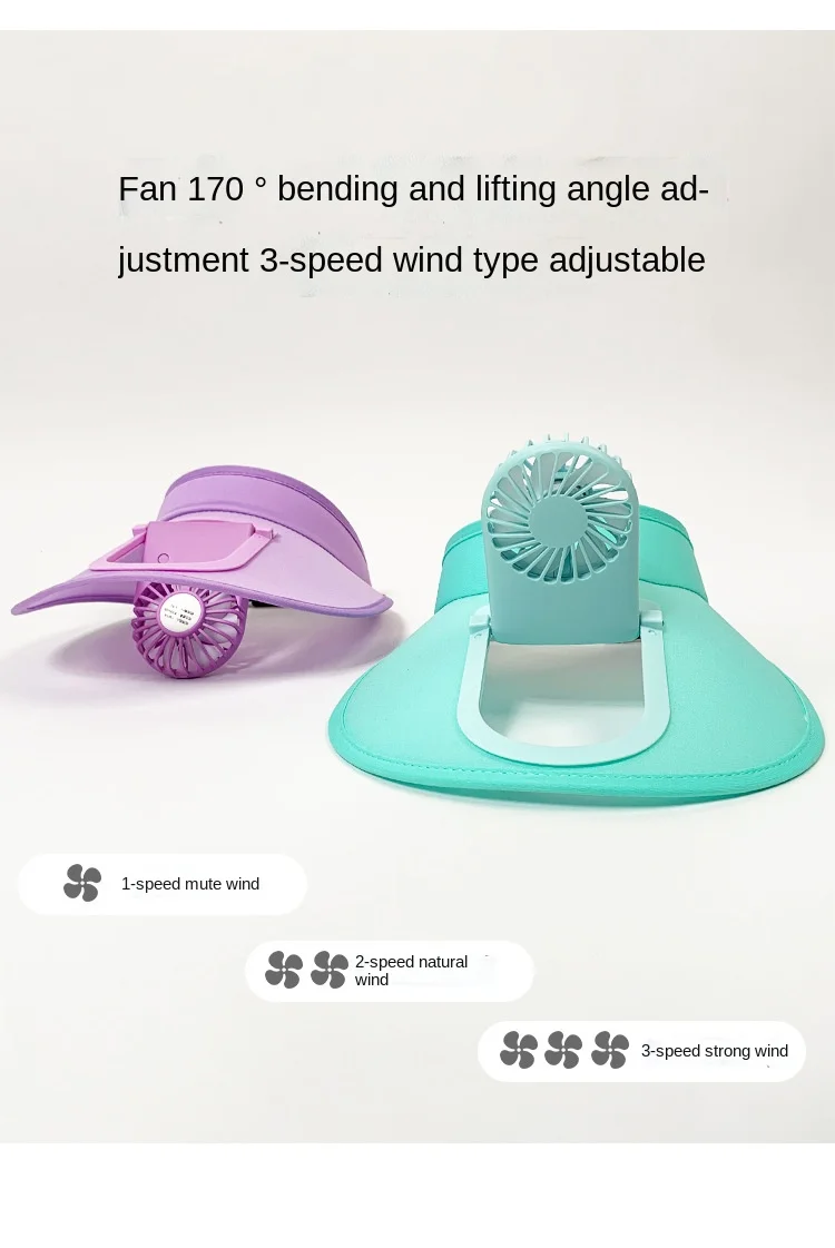 MTBB Rechargeable Fan Cap Solar Panel Powered Hats Summer Beach Outdoor Carton Adult Children Visor