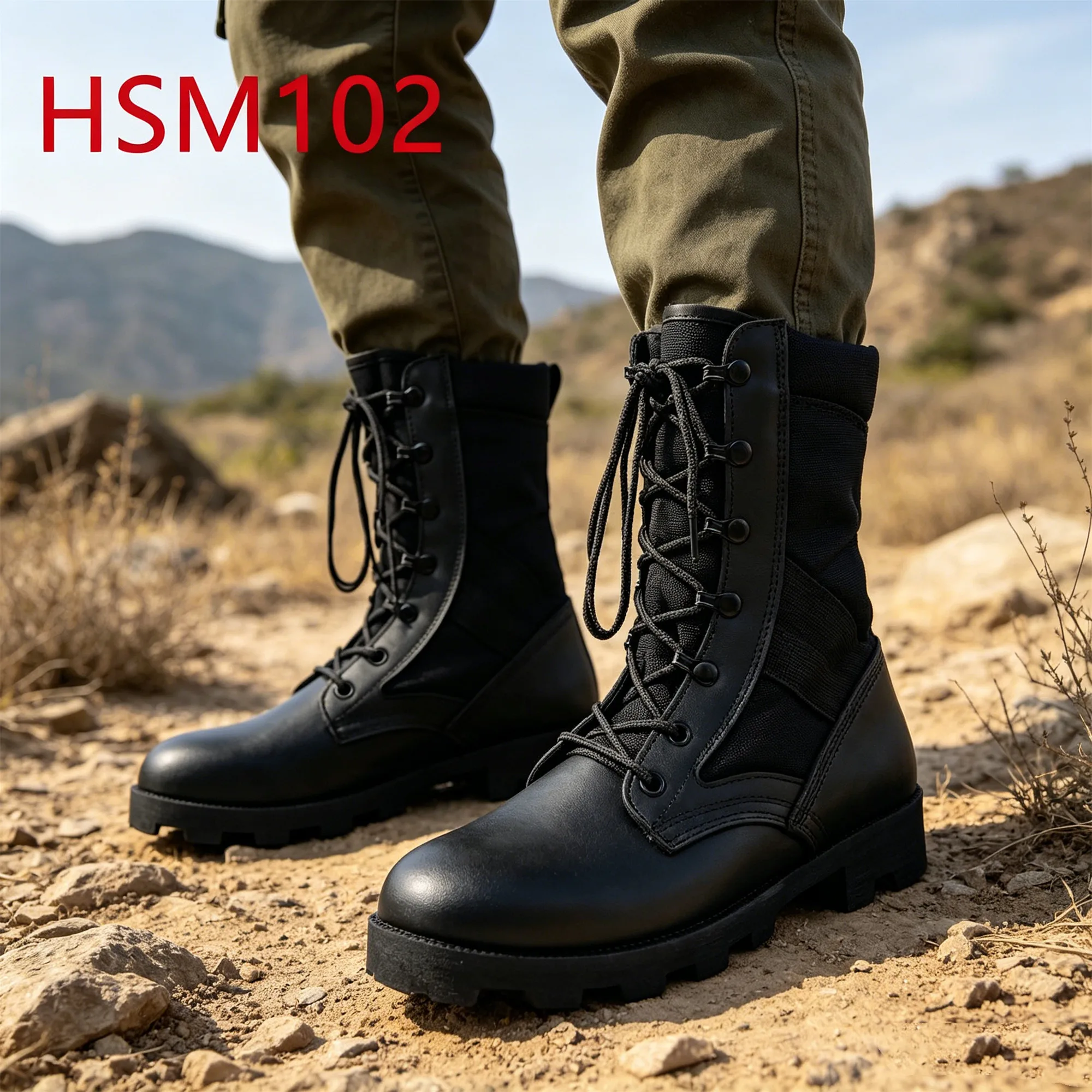 ZYF,mountaineering Classic 8 Inch Black Altama Combat Boots for Retail Gobi Hiking Super Hard Rubber Sole Tactical Boots HSM102
