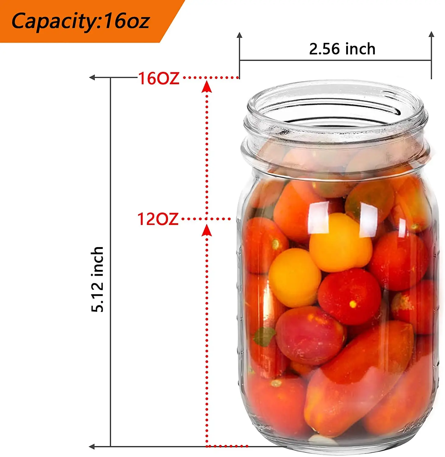 16 Ounces/500 Ml Wide/regular Mouth Mason Jars With Lids And Bands Or